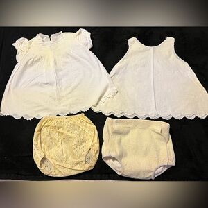 Vintage 1960s Charming Yellow Baby Girl's 4 Piece Dress Set Size 12-18 Months